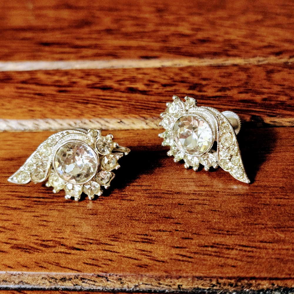 Elegant Silver Crystal Earrings